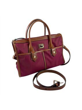 Dooney & Bourke Wayfarer Satchel Burgundy Nylon Purse Shoulder Crossbody Bag